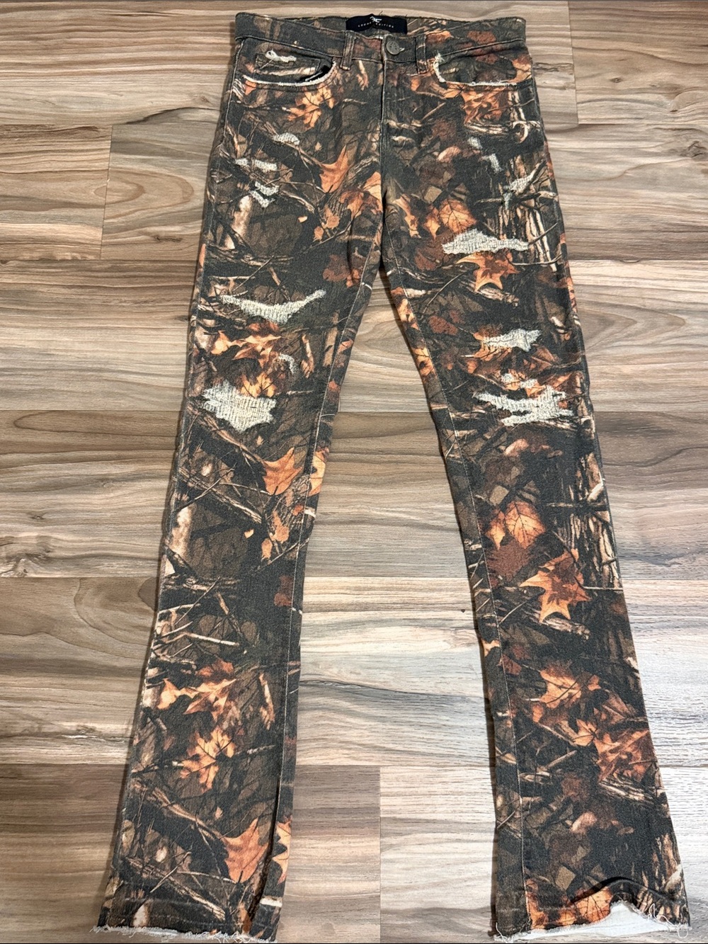 Jordan Craig Martin Stacked Tribeca Twill Kids 14 Pants Timber Camo Distressed